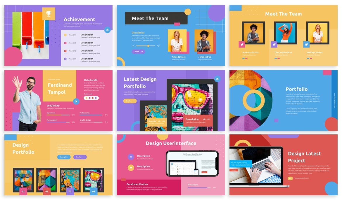 丰富多彩的PPT模板下载（PPTX）