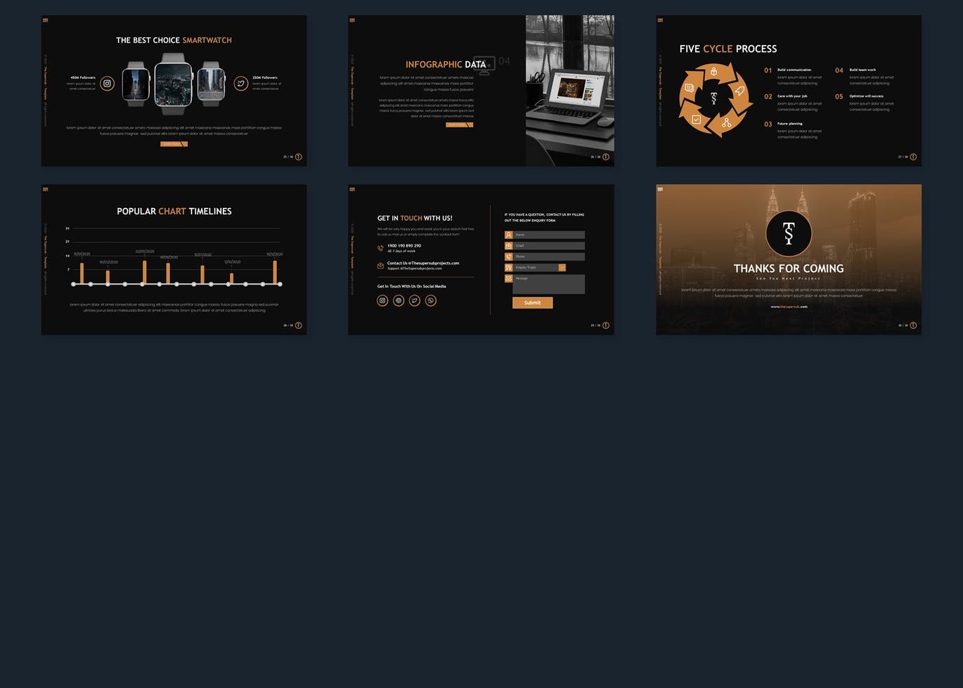 高品质的黑色配色商业商务提案powerpoint幻灯片演示模板(pptx)