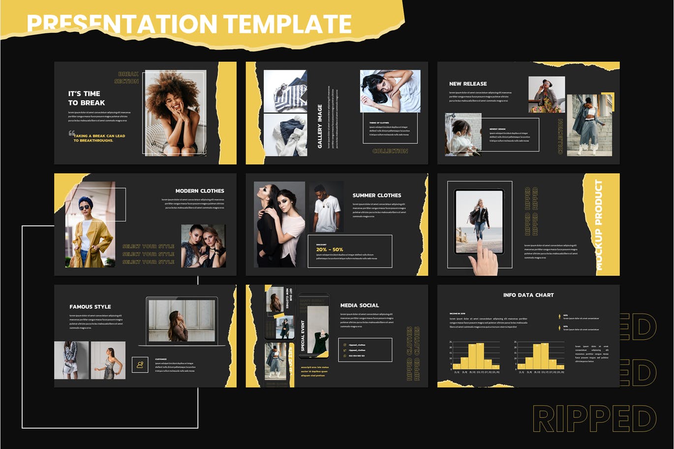 时尚的深色手机PPT模板下载（PPTX）