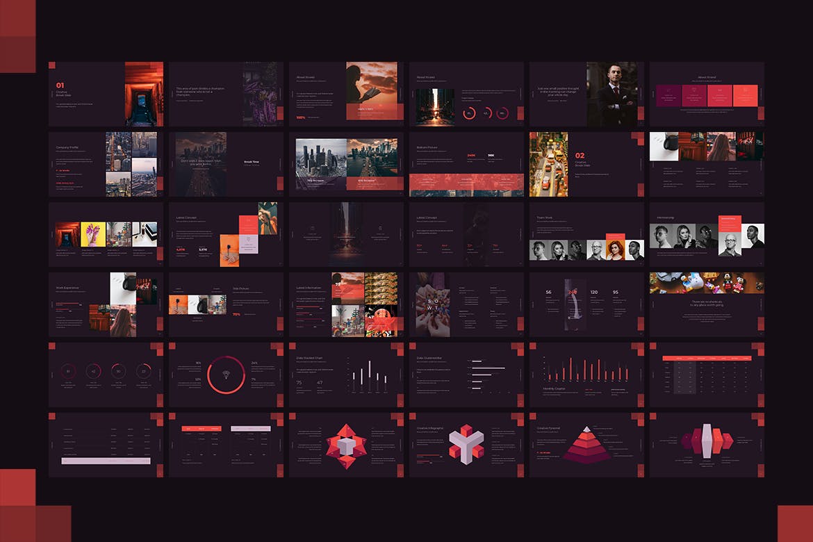 深色酷炫大数据PPT模板(PPT,PPTX)