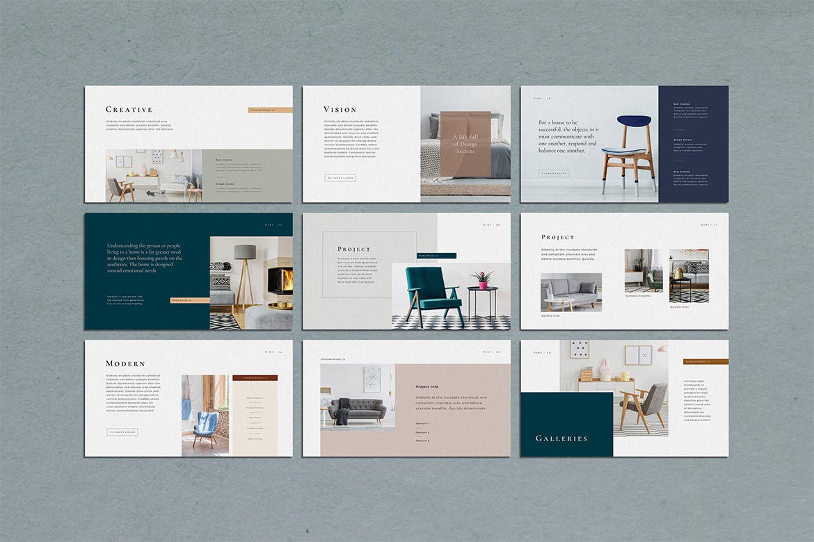 时尚高端简约清新多用途的高品质powerpoint幻灯片演示模板（pptx）