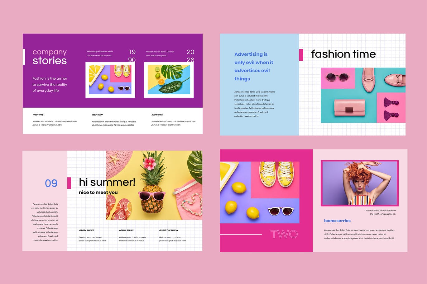 粉红色的女性产品介绍PPT模板下载[PPTX]