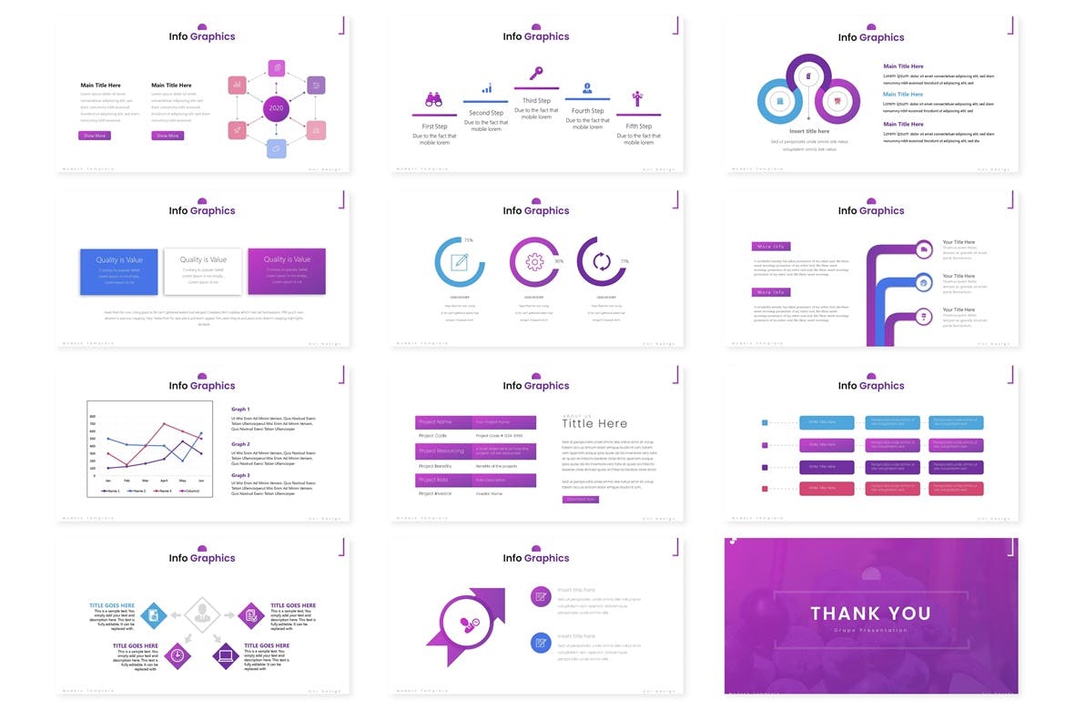 紫色时尚风格简约PPT模板（PPTX）
