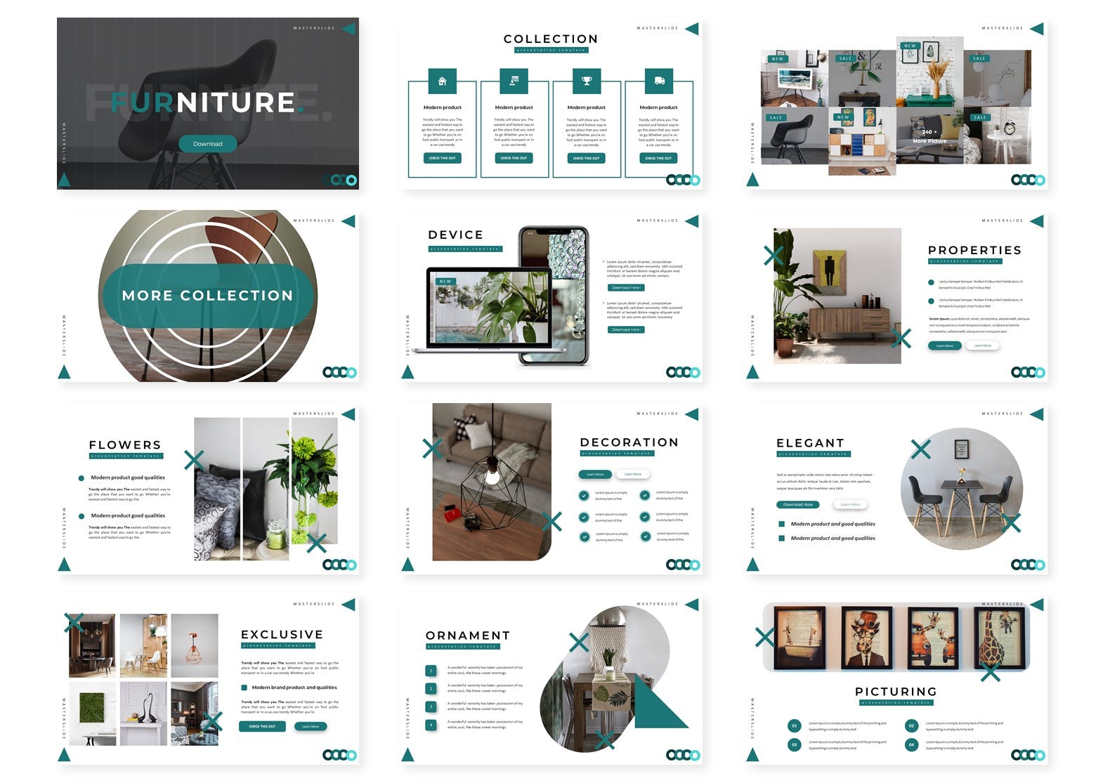居家家具类主题PPT模板[PPTX]