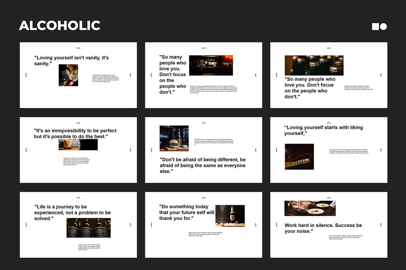 时尚高端酒品酒吧powerpoint幻灯片演示模板（pptx）