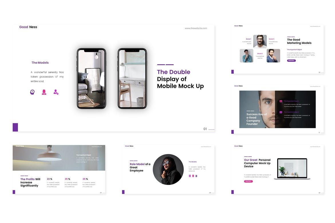 极简主义家具图片介绍PPT模板下载(PPTX)