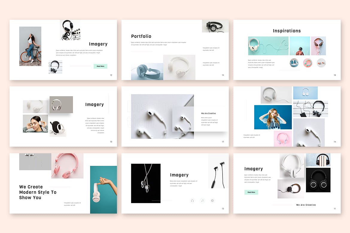 音乐主题的极简主义PPT模板下载（PPTX）