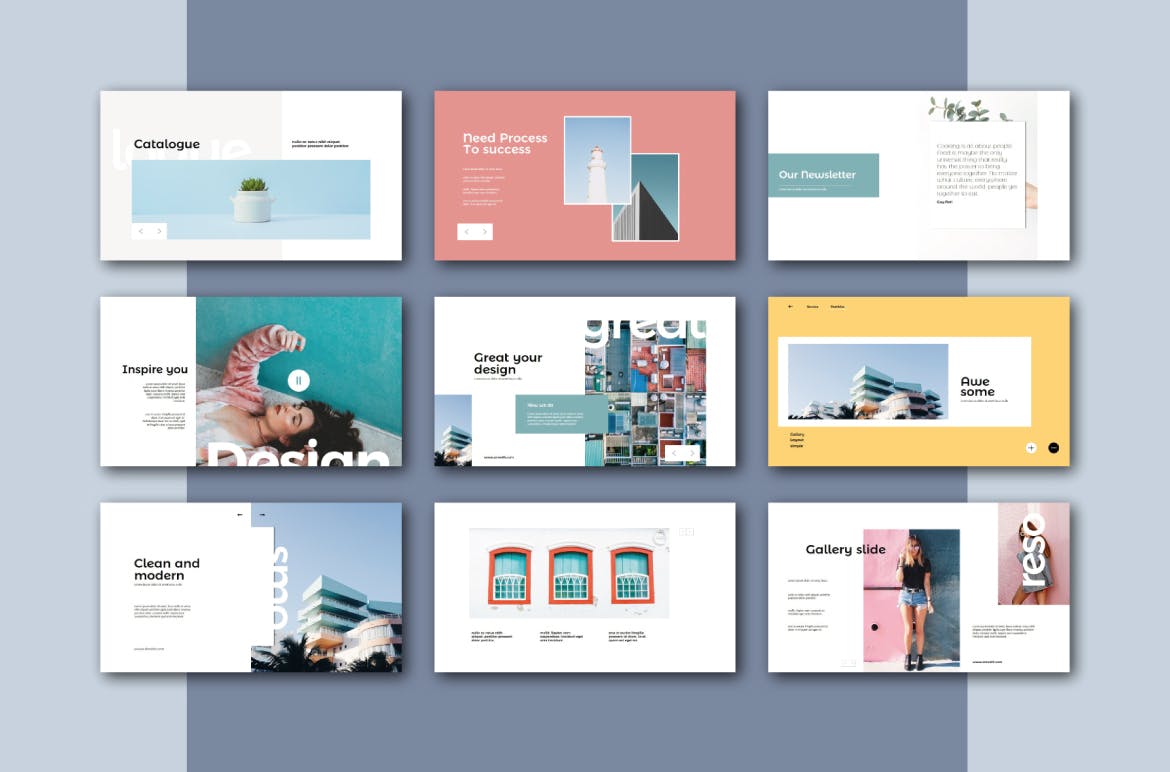 时尚简约的PPT模板模板(PPTX)