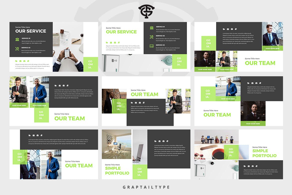 高端时尚简约高级灰配色的高品质powerpoint幻灯片演示模板（pptx）