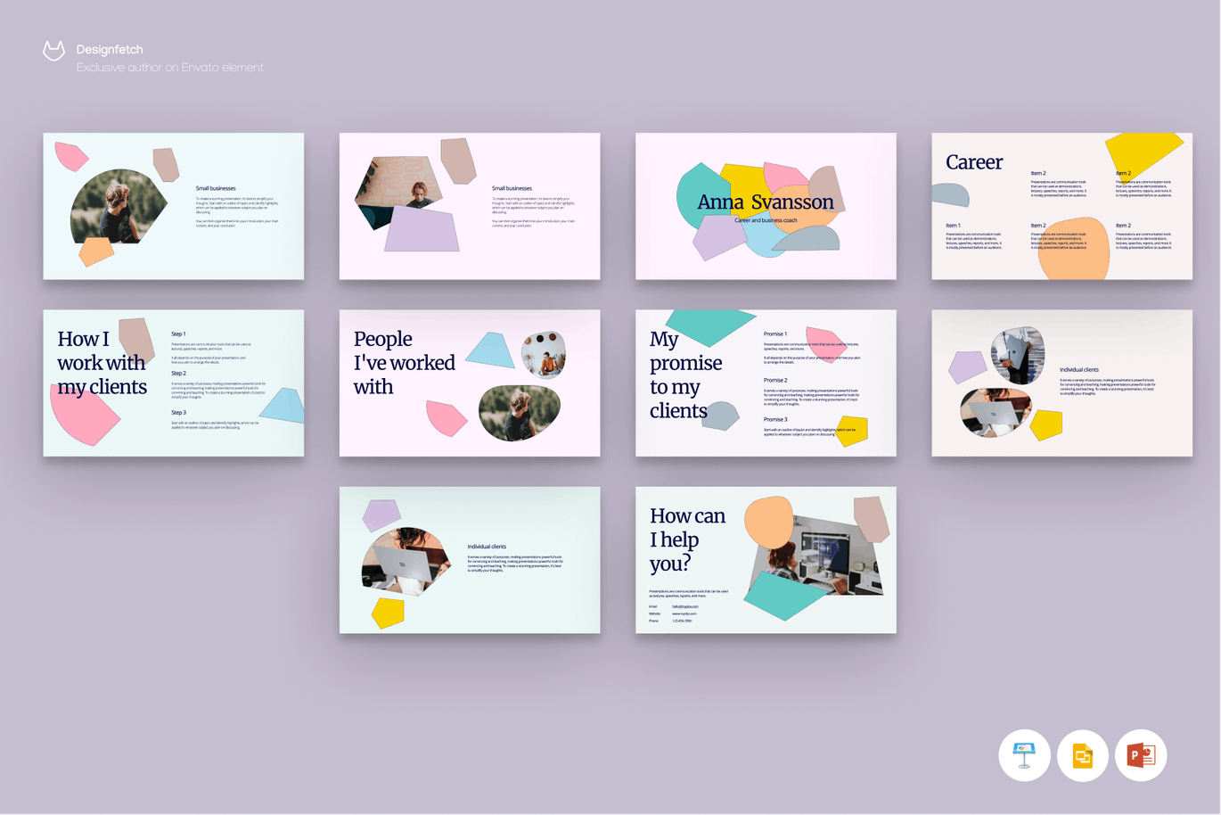 时尚高端可爱清新马卡龙配色市场营销powerpoint幻灯片演示模板（pptx）