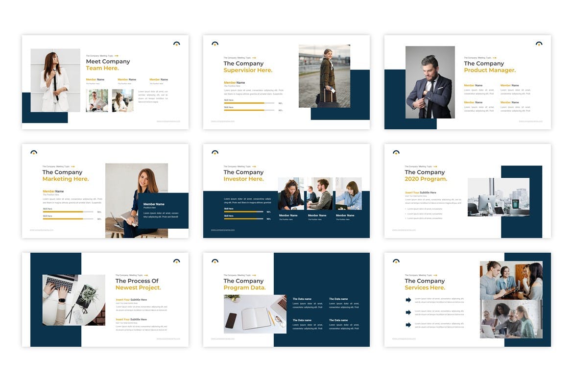 高品质的时尚高端商业商务powerpoint幻灯片演示模板（pptx）