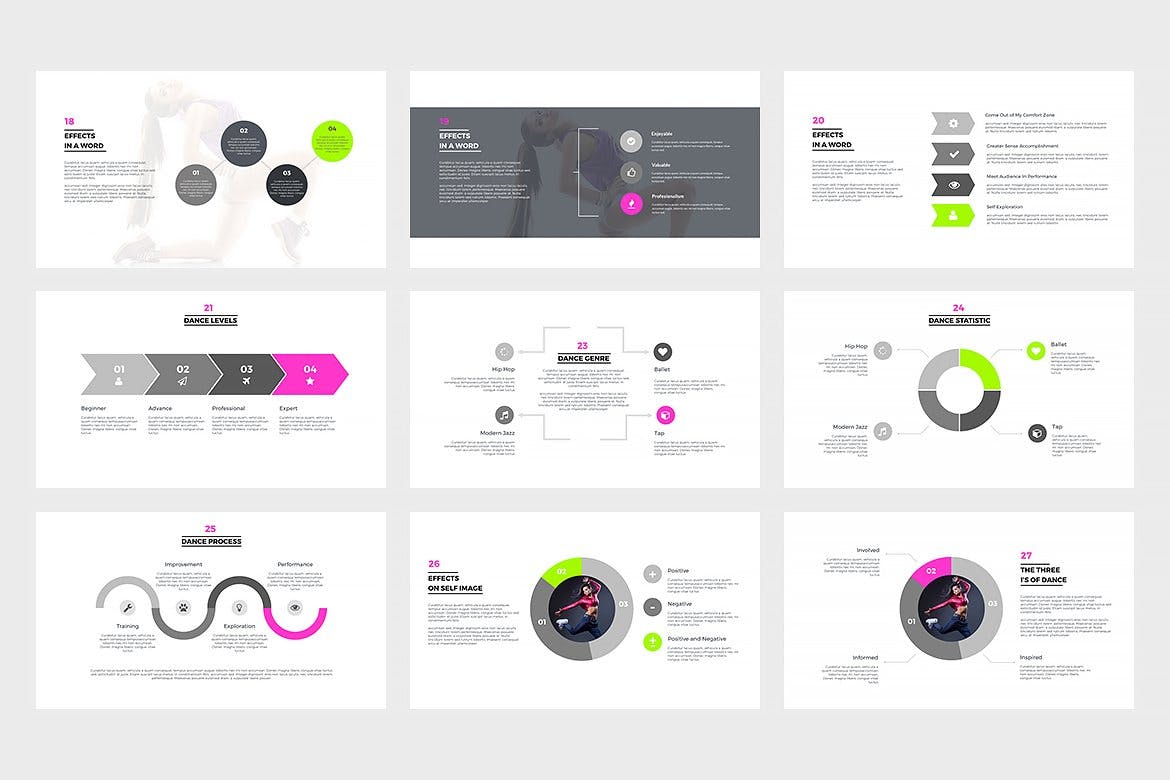 热门舞蹈课程PPT模板下载(PPTX)