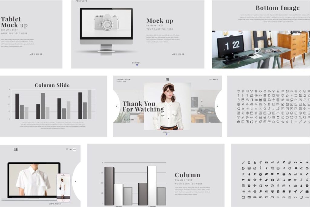 PPT模板 | 时尚独特高级品牌灰现代风格幻灯片PowerPoint创意多用途模板