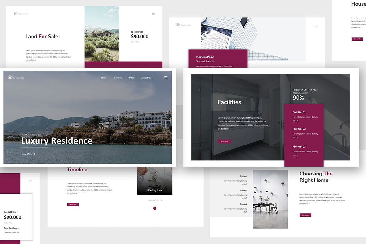 房地产楼盘介绍的PPT模板下载（PPTX,PPT,PDF）
