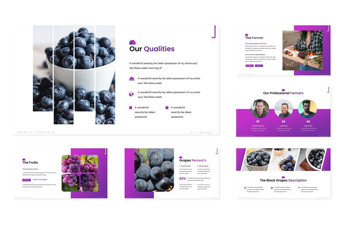 紫色时尚风格简约PPT模板（PPTX）