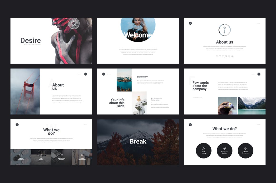 时尚高端简约多用途的高品质powerpoint幻灯片演示模板（pptx）