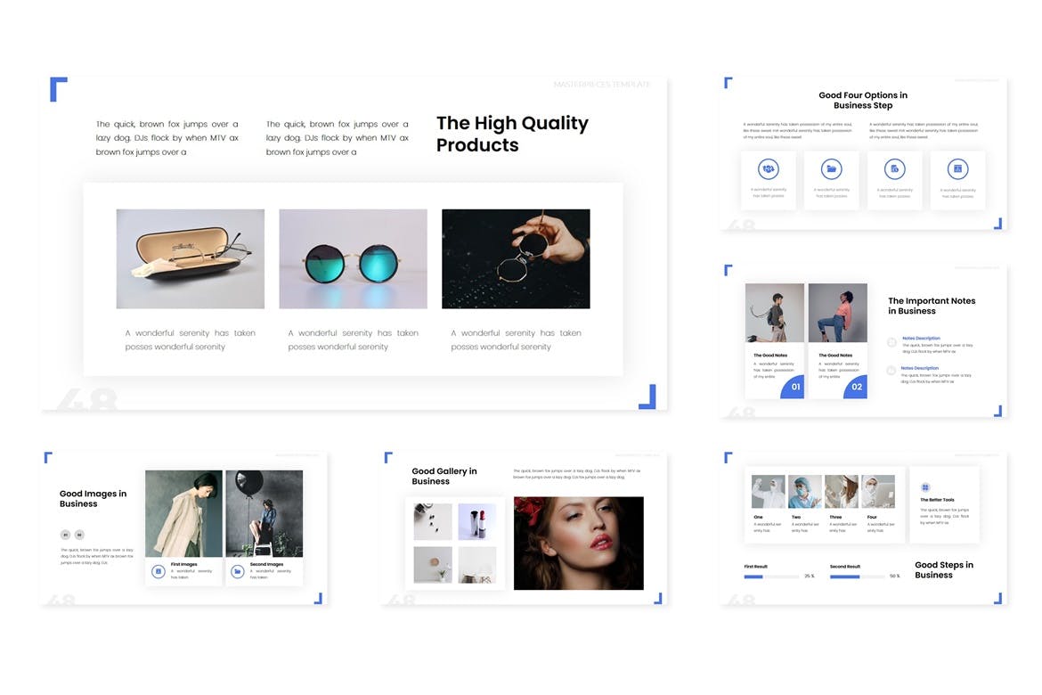 时尚高端简约清新keynote幻灯片演示模板（key）