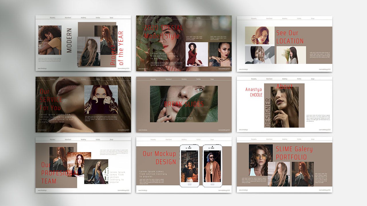 时尚高端简约优雅清新Google Slides谷歌幻灯片演示模板（pptx）