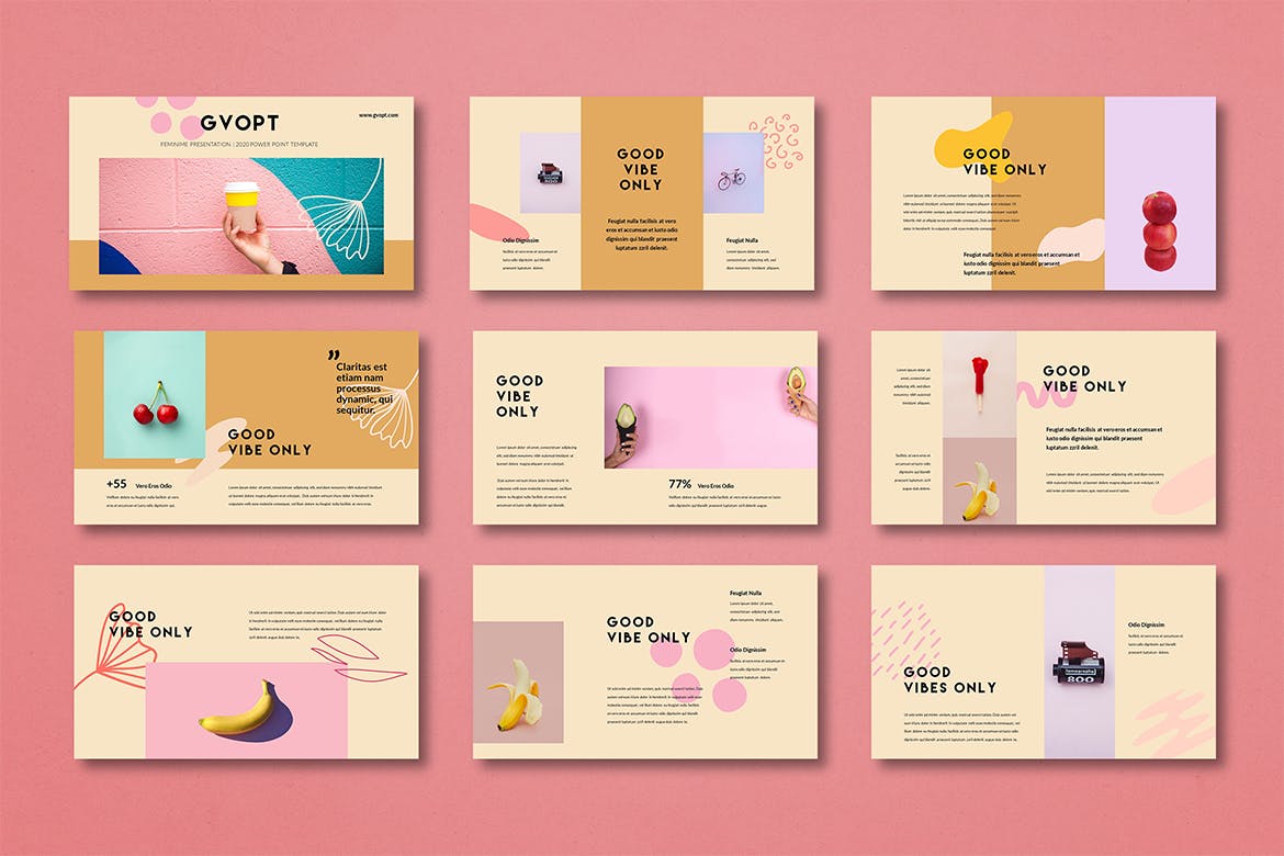 时尚高端简约清新优雅多用途的powerpoint幻灯片演示模板（pptx）