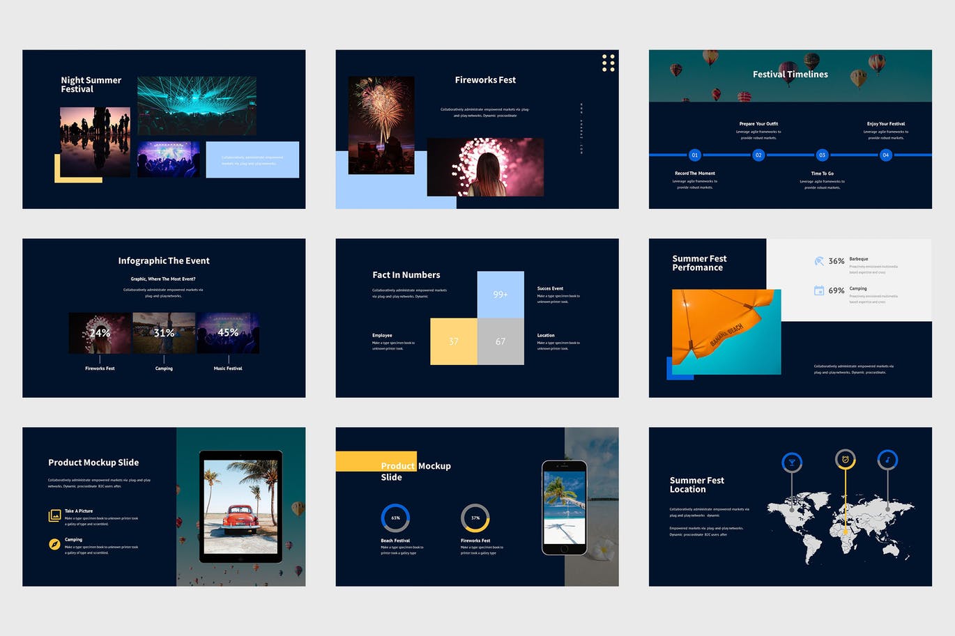 夏季主题的PPT模板下载（PPTX）