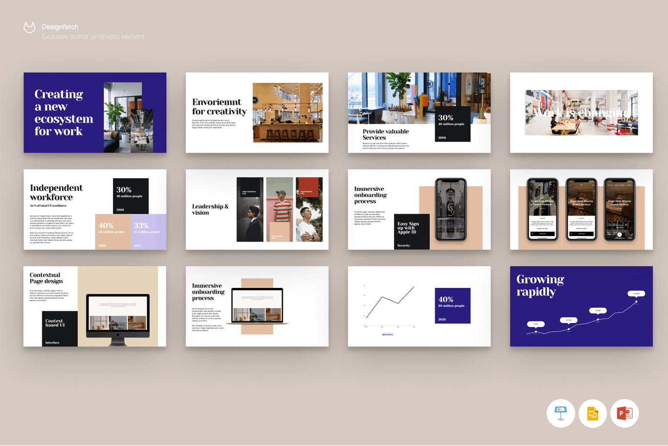 时尚高端专业的高品质多用途powerpoint幻灯片演示模板（pptx）