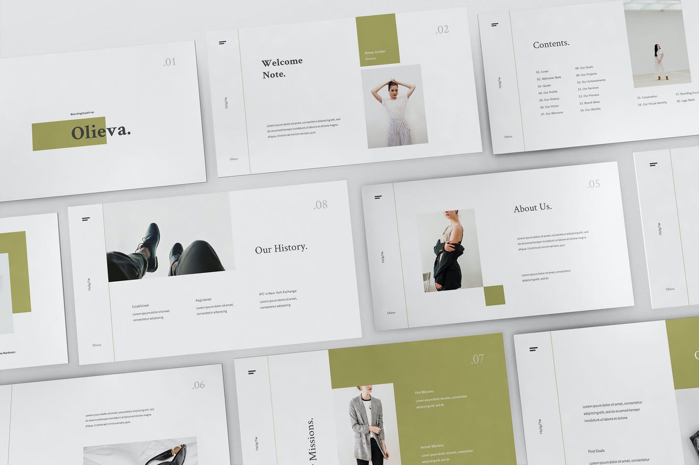 简约优雅时尚多用途品品牌推广指南powerpoint幻灯片演示模板（pptx）