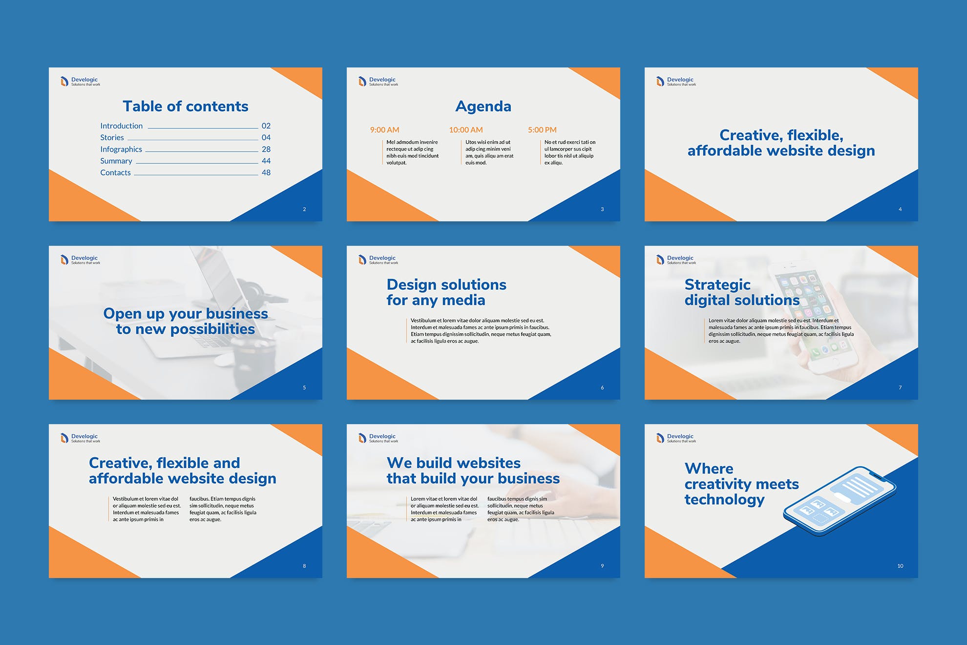 网页和移动开发服务介绍PPT模板