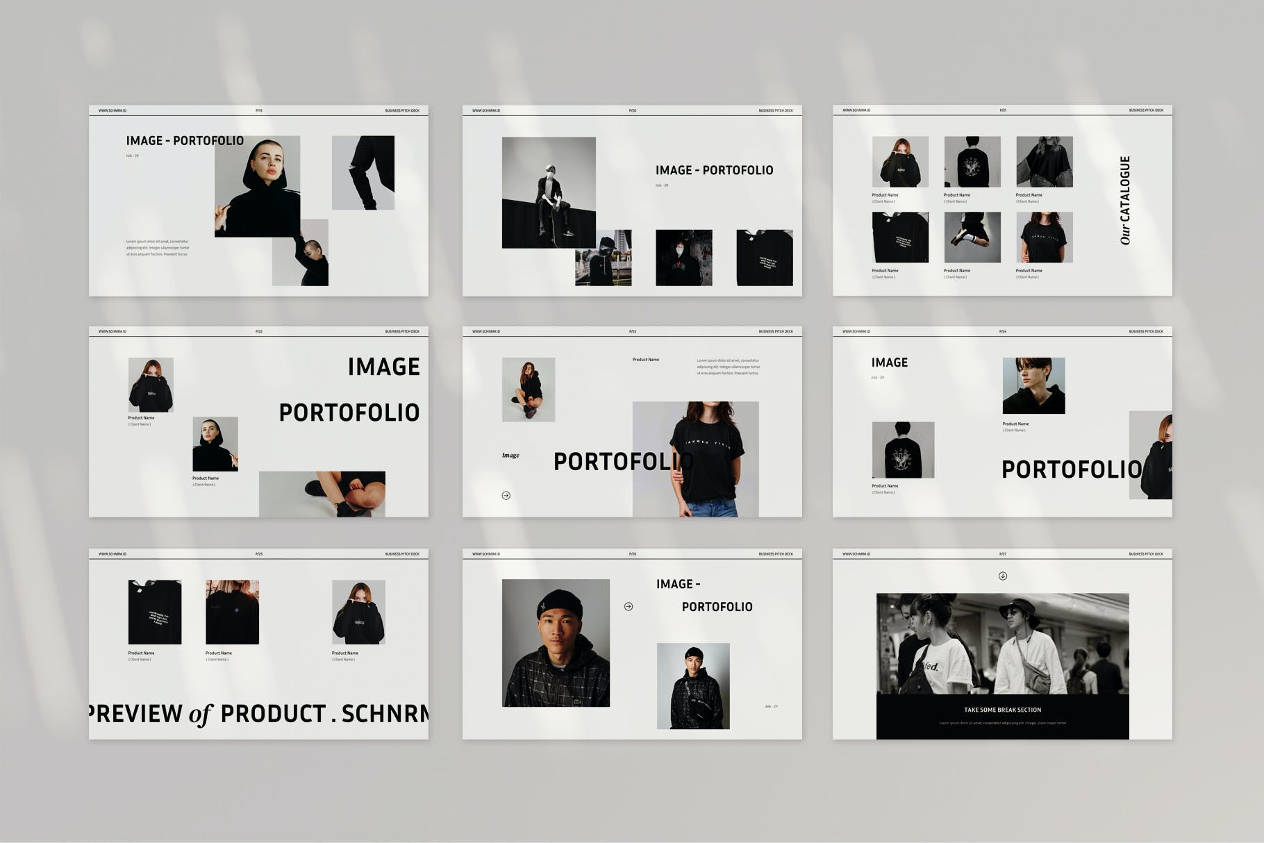 极简主义黑白时尚PPT模板（PPTX,KEY）