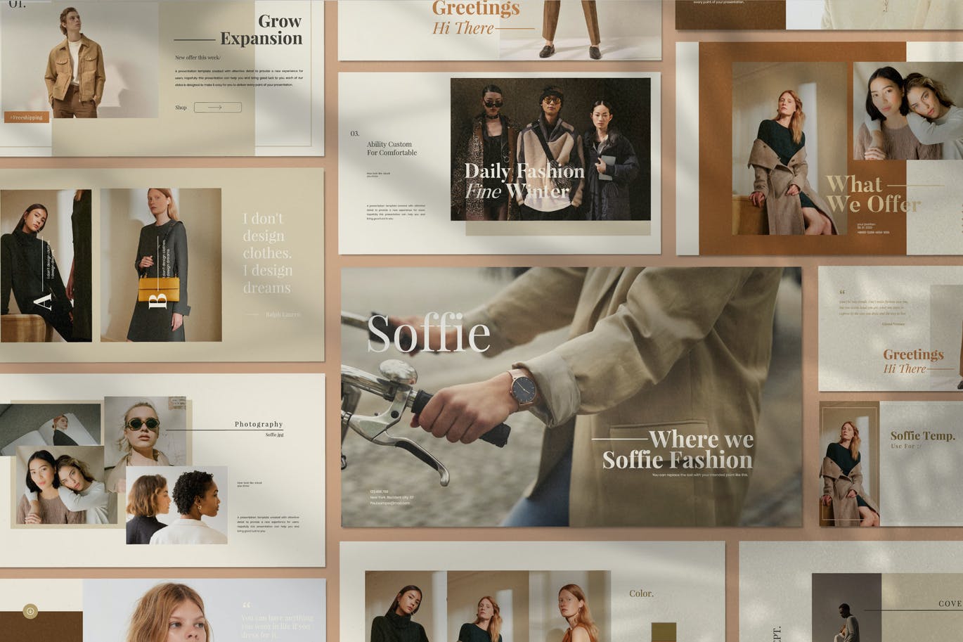 优雅时尚高端简约Google Slides谷歌幻灯片演示模板（pptx）