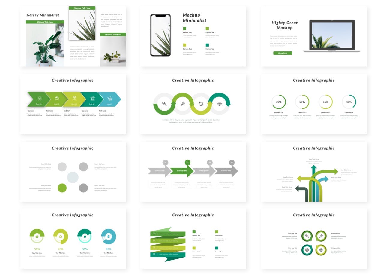 时尚高端简约清新大数据powerpoint幻灯片演示模板（pptx）