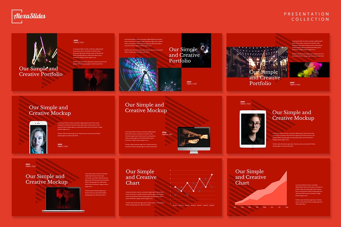 品牌创意Powerpoint模板-红色