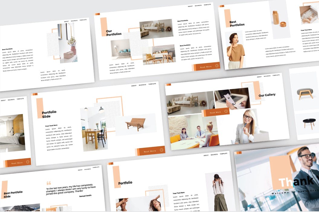 简约时尚高端清新优雅powerpoint幻灯片演示模板（pptx）