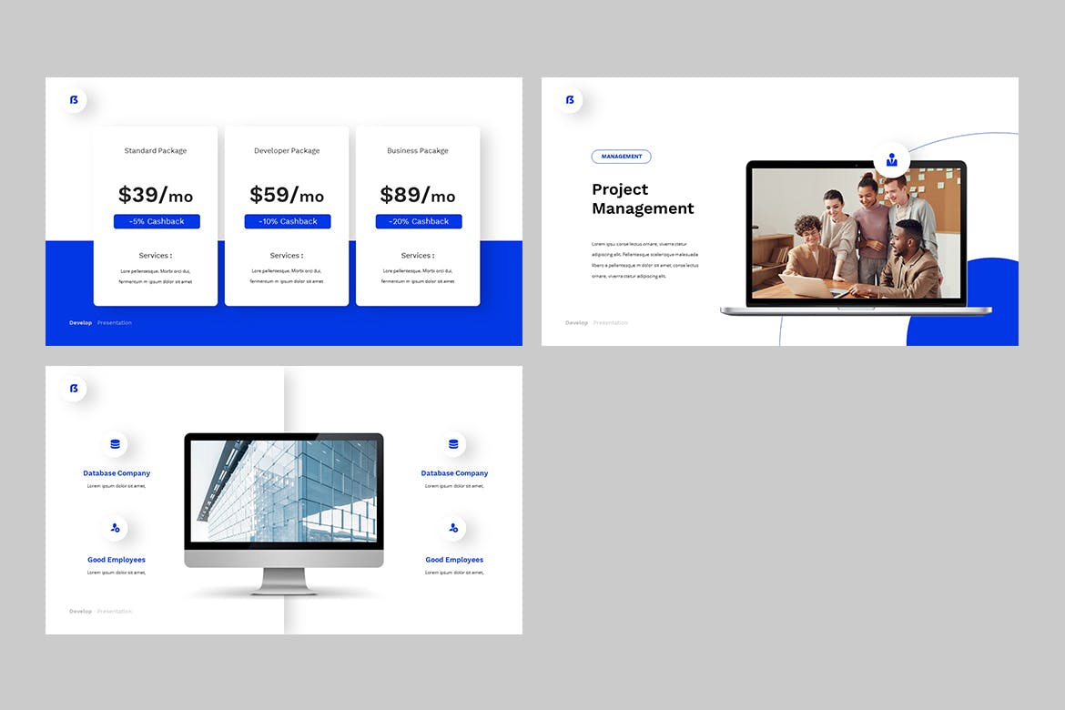 时尚高端简约专业的商业商务powerpoint幻灯片演示模板（pptx）