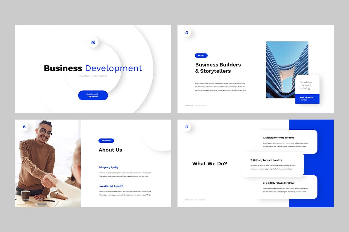 时尚高端简约专业的商业商务powerpoint幻灯片演示模板（pptx）