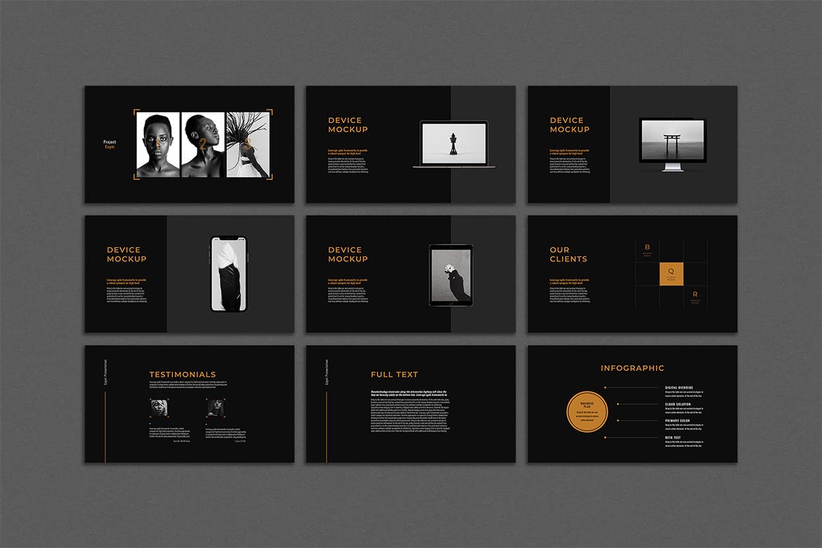 时尚优雅的高端方案介绍PPT模板下载[PPTX]