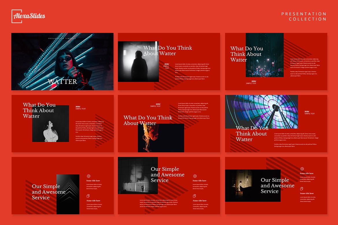 品牌创意Powerpoint模板-红色