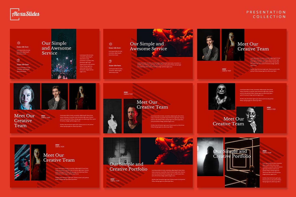 品牌创意Powerpoint模板-红色