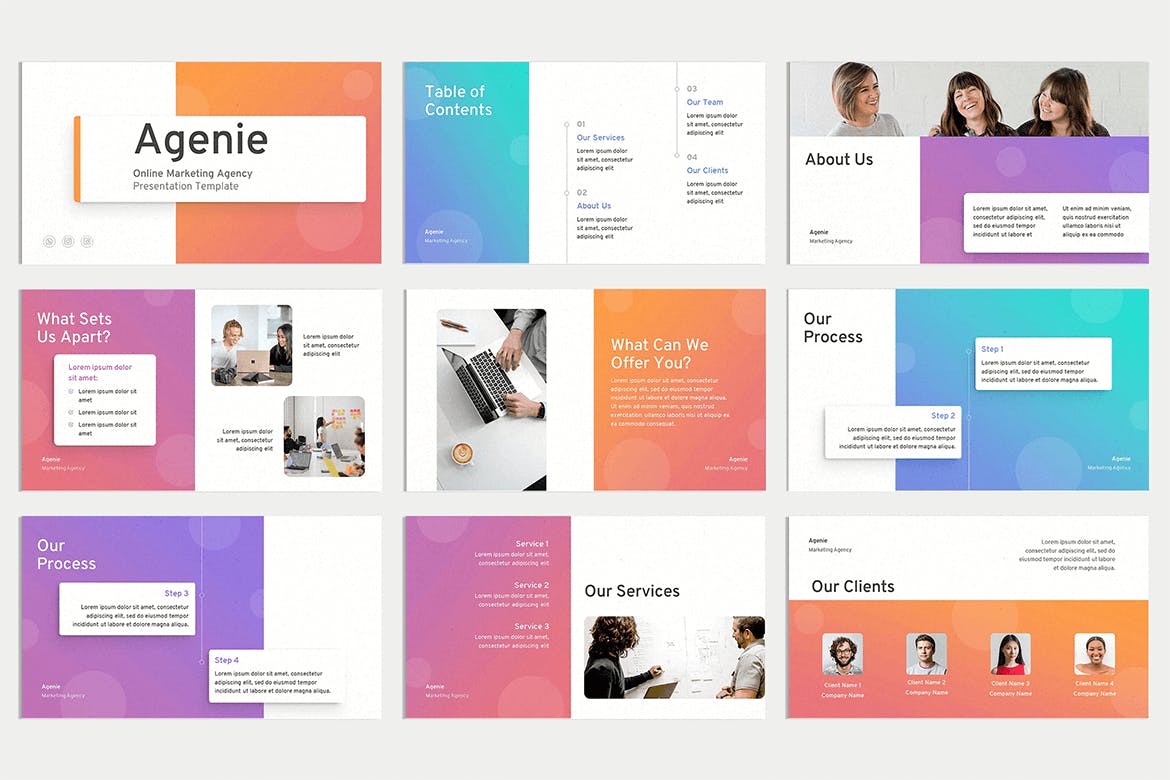 时尚清新高端多用途的高品质现在营销机构SEO大数据powerpoint幻灯片演示模板（pptx）