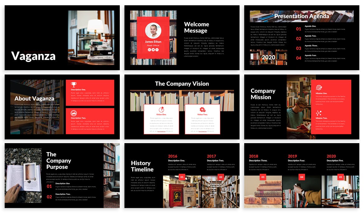 黑色商业谷歌幻灯片模板（PPTX）