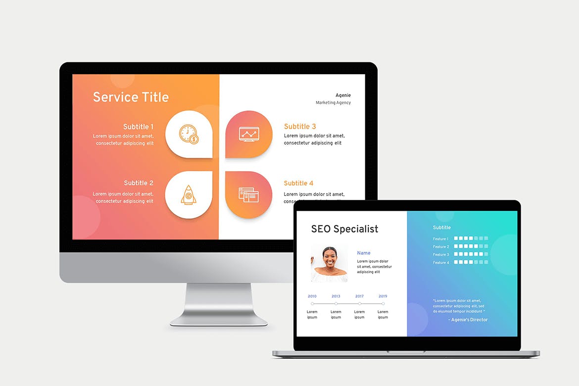 时尚清新高端多用途的高品质现在营销机构SEO大数据powerpoint幻灯片演示模板（pptx）