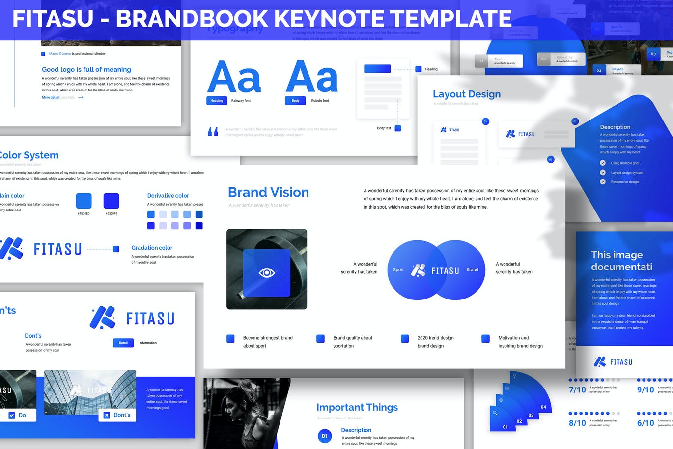 时尚高端专业的品牌手册画册宣传册VI设计提案keynote幻灯片演示模板（key）