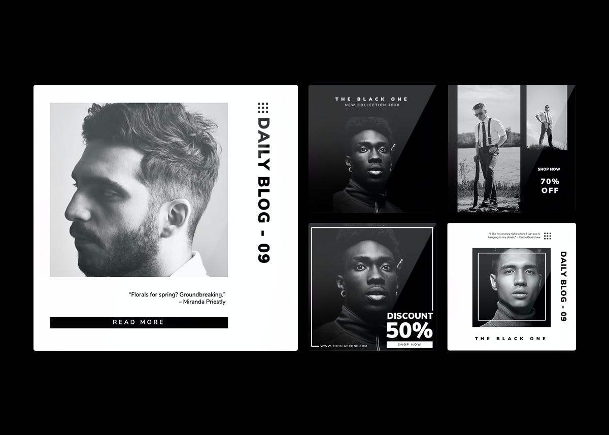 黑色的酷炫方形PPT模板下载（PPTX）