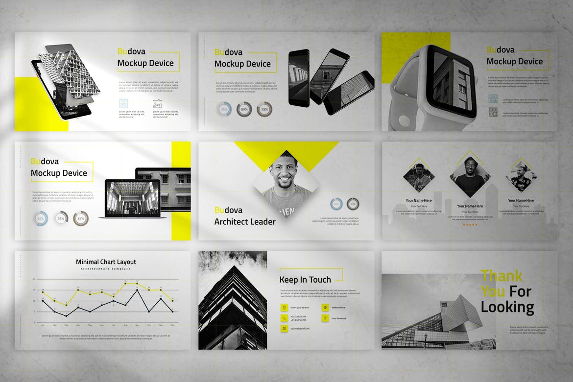 时尚高端简约高级灰配色的高品质业务大数据powerpoint幻灯片演示模板（pptx）