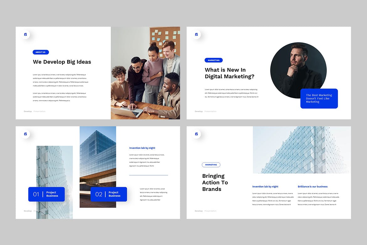 时尚高端简约专业的商业商务powerpoint幻灯片演示模板（pptx）