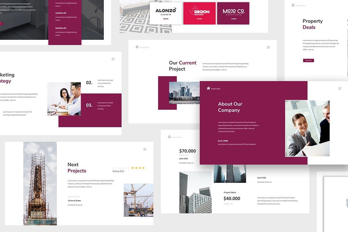 房地产楼盘介绍的PPT模板下载（PPTX,PPT,PDF）
