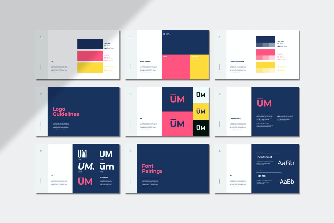 时尚高端简约品牌手册logo标志VI设计模板powerpoint幻灯片演示模板（pptx）