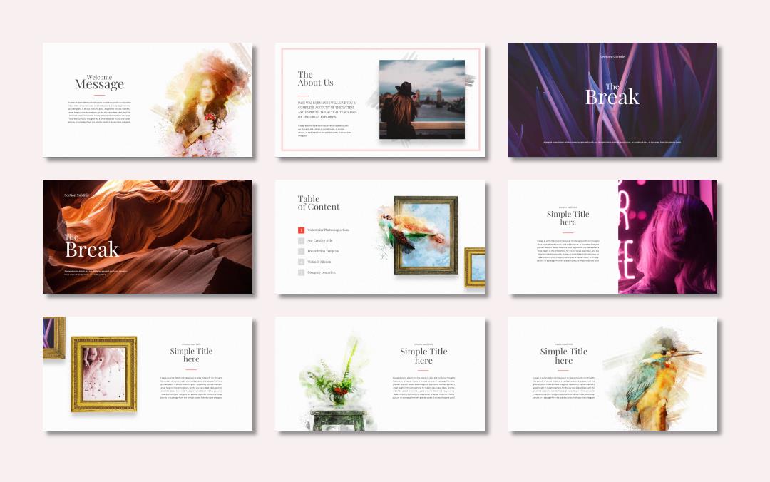 时尚创意工作汇报PPT模板 .pptx