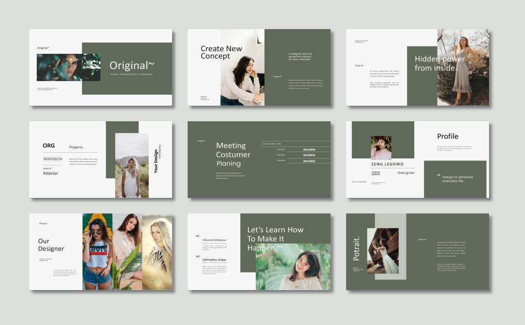 时尚创意工作汇报PPT模板 .pptx