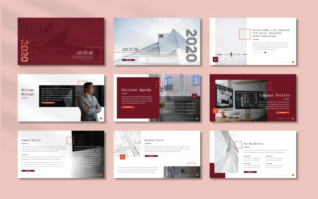 酒红色商务工作汇报PPT模版.pptx