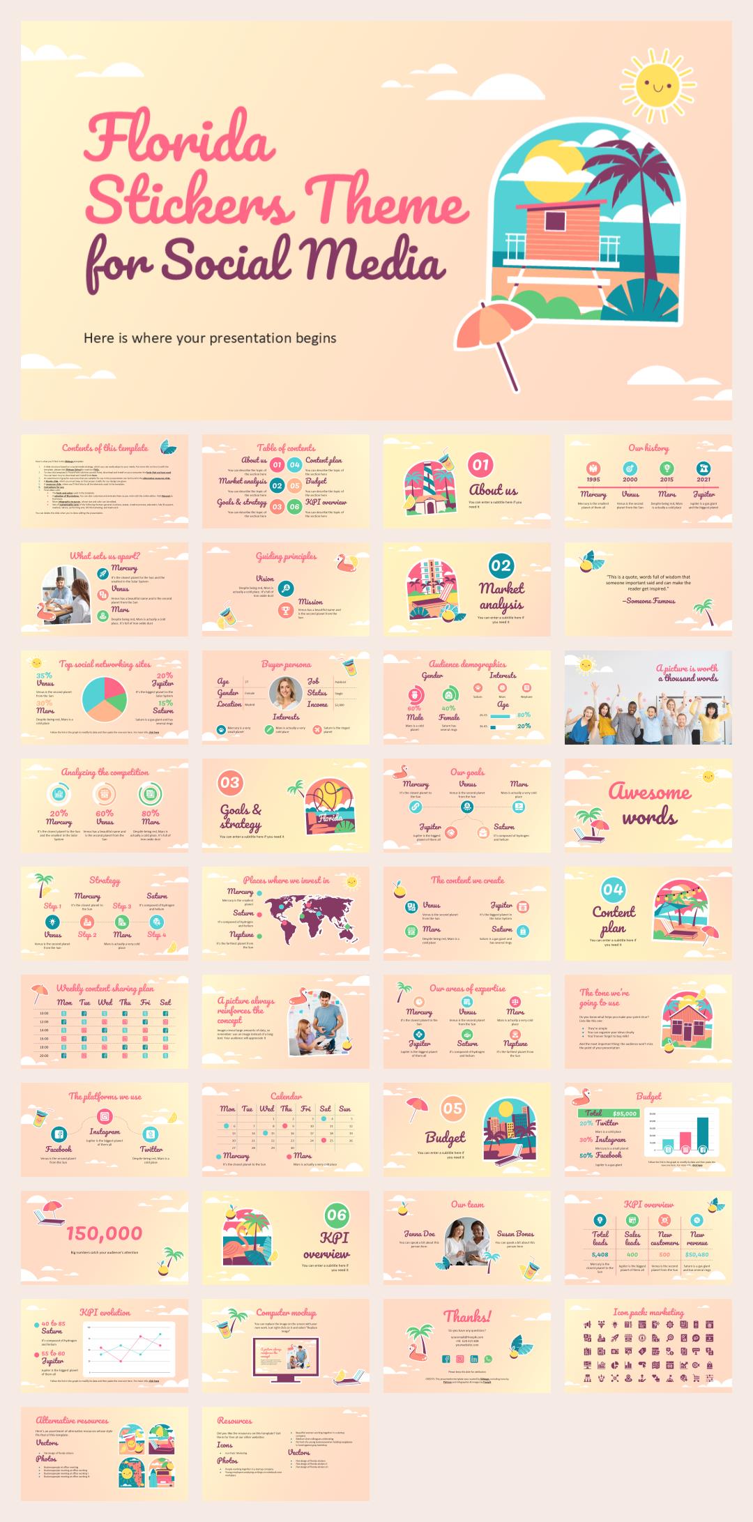 黄色渐变卡通设计PPT模板